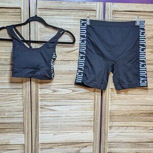 Juicy Couture Black/White Activewear Set Size 1X